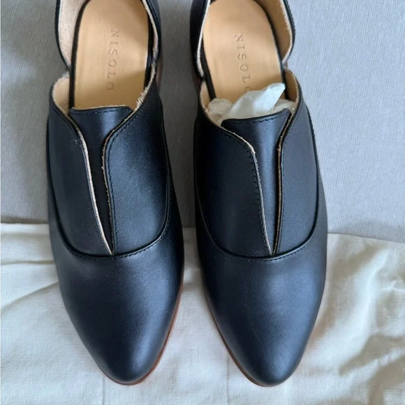 Nisolo Emma d’Orsay Oxfords Black Leather Loafers - Picture 5 of 7